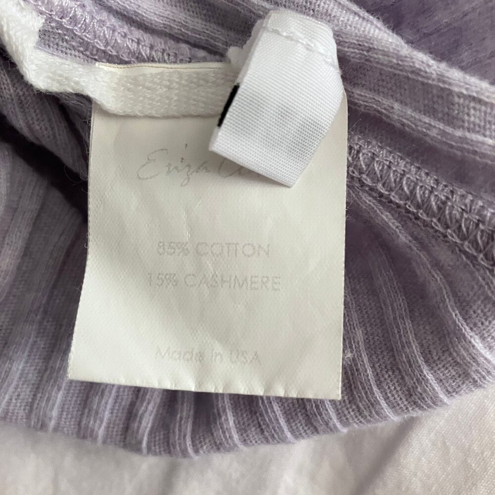 Enza Costa Light Pink Rib Long Sleeve Shirt Medium Cotton Cashmere Sweater S XS - Picture 12 of 13